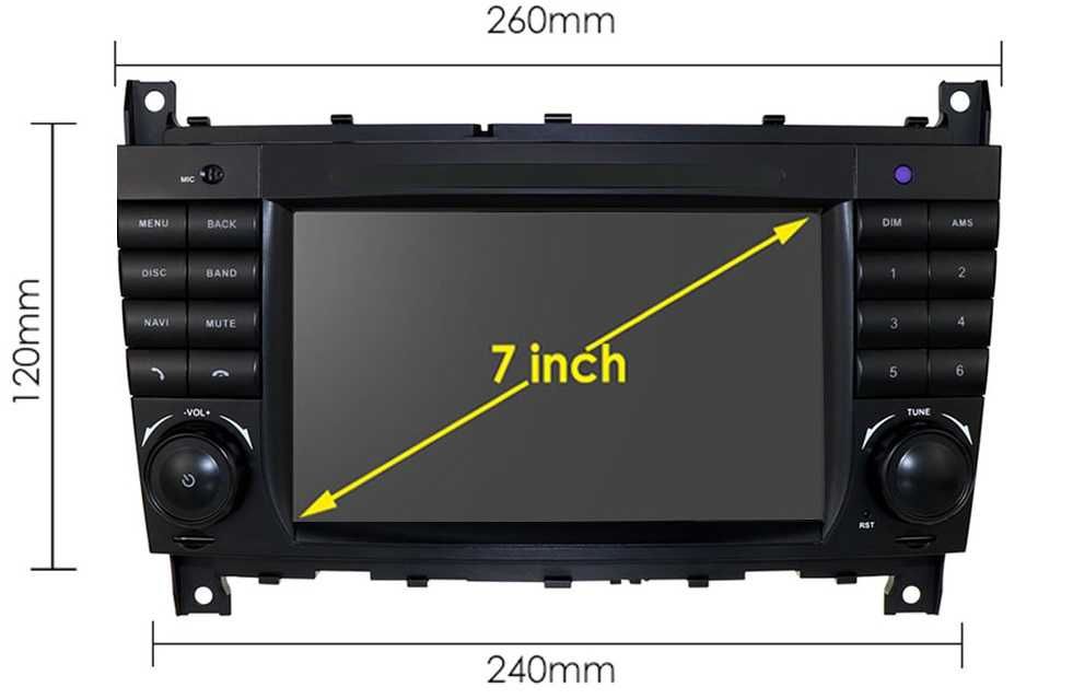 Мултимедия 7" Аndroid 13 за MERCEDES W203 W209 W168 W463 CARPLAY C