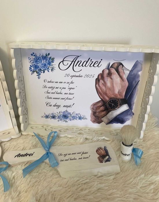 Set 2 tavite pentru mire si mireasa