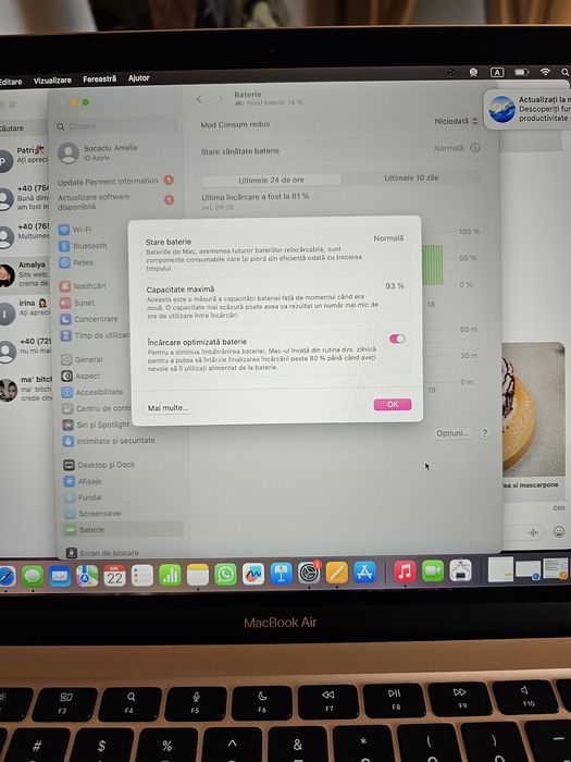 Vând MacBook Air M1 2020 Roz și Magic Mouse 2