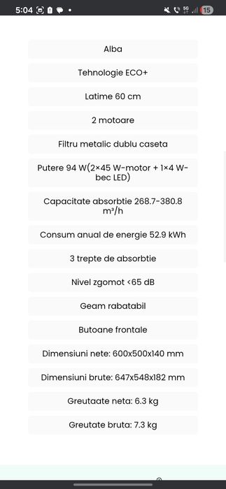 Hota SAMUS cu evacuare