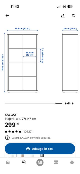 Raft ikea alb cu usi