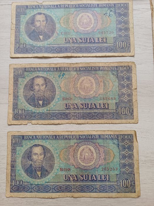 Bacnote 100lei 3 bucati