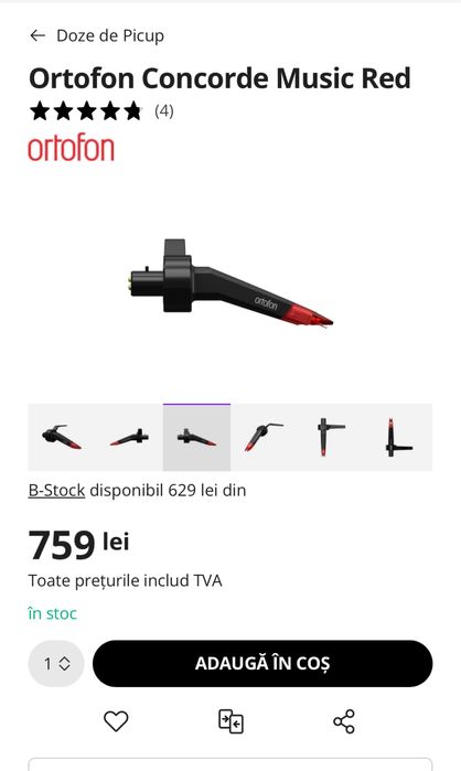 Pickup Ortofon Concorde Music Red, Sigilat, transport inclus