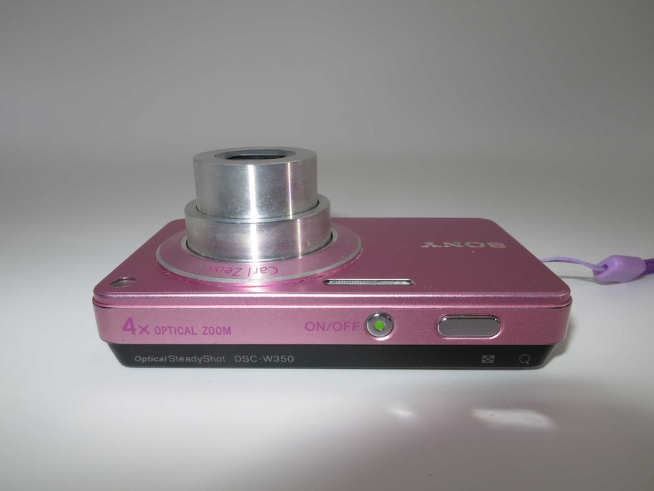 Sony Cyber-shot W350 ултра компактен фотоапарат розов цвят, дигитална камера, в отлично състояние, пълен комплект, тествана и работи перфектно