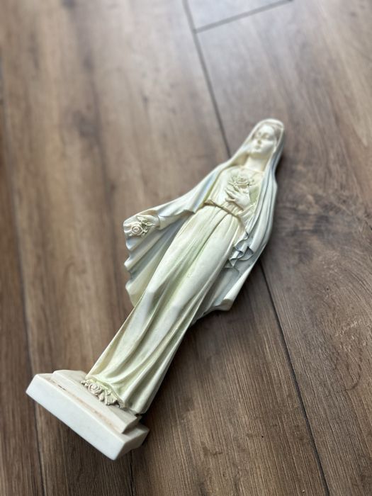 Statueta Sfanta Maria•Alabaster White&Blue•27cm-Cadou