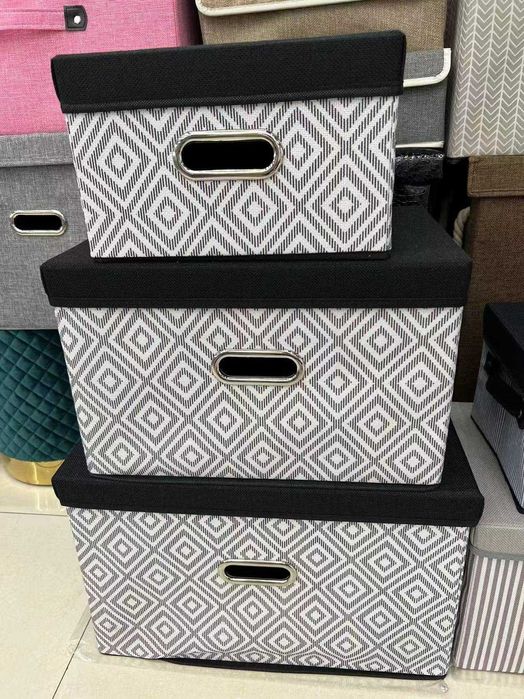 Коробки для хранения вещей с крышкой картонные