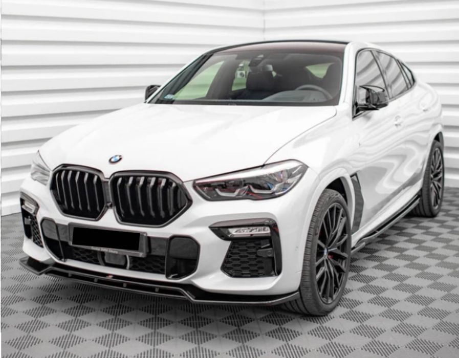 Преден Лип Спойлер BMW БМВ X6 G06 (2019-2023) Maxton – Черен Гланц НА СКЛАД!