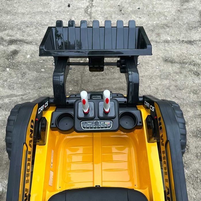 Excavator cu incarcator frontal electric NEW Holland 4x 75W 12V Yellow