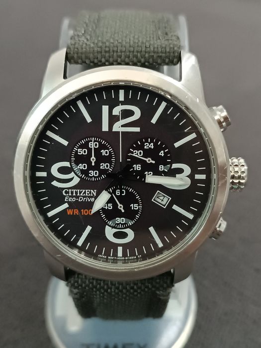 Ceas Citizen Eco-Drive cronograf stil militar