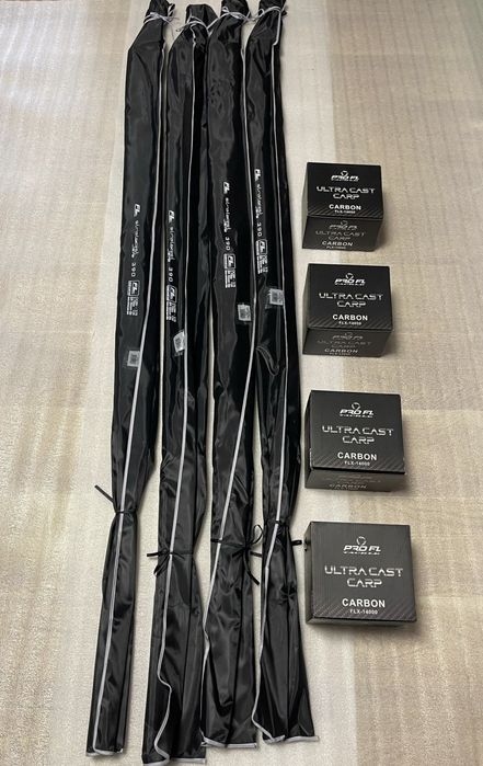 SET 4 Lansete FL Strategist 3.90m/3.75lbs+4 Mulinete FL 14000 New 2025