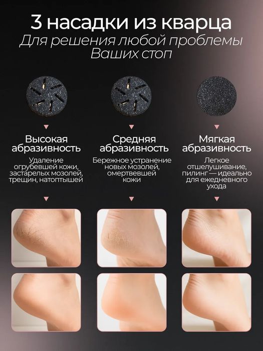 Пилка для ног и пяток электрическая терка для педикюра