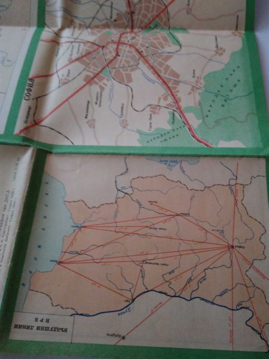 Карта на пътищата на НРБългария от 1962 г.