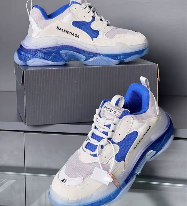 Vand Balenciaga Triples S Blue and White