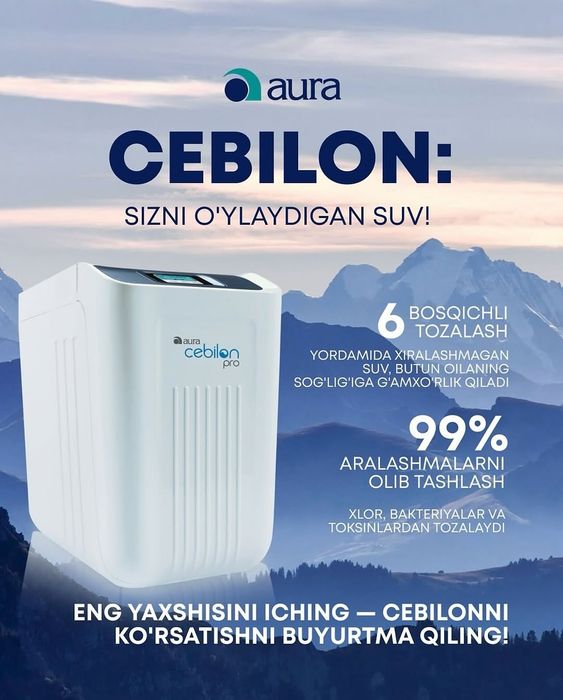 Aura cebilon pro suv filtrlari