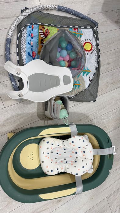 Все для ребенка одним лотом ванночка манеж шезлонг стерилизатор горшок