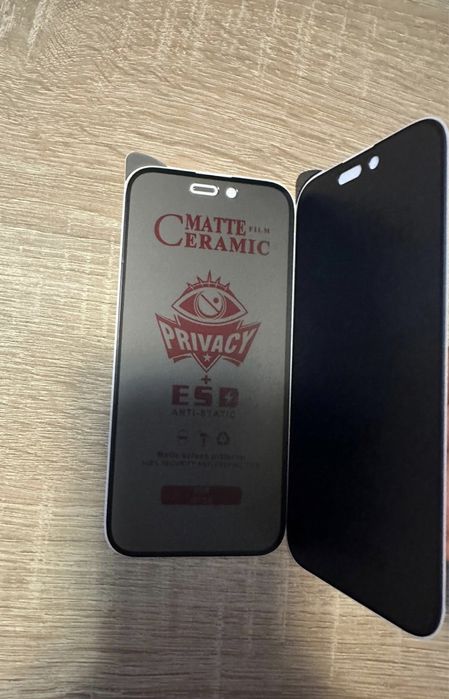 Folie sticla Privacy Matte iPhone 15, 15 Pro, 15 Pro Max subtire