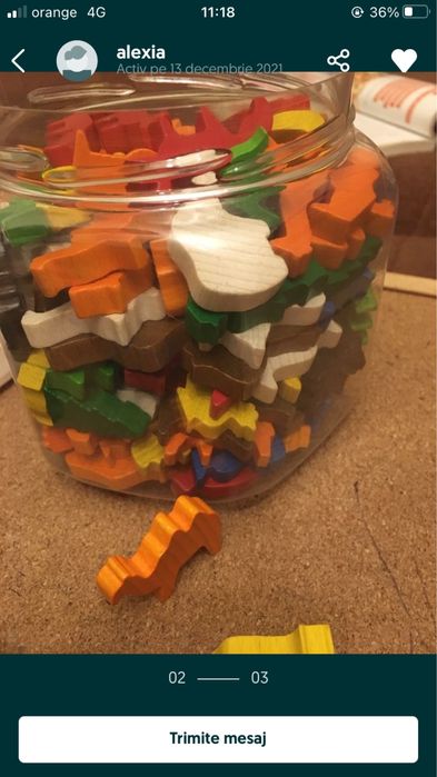 Set figurine lemn animale, natura