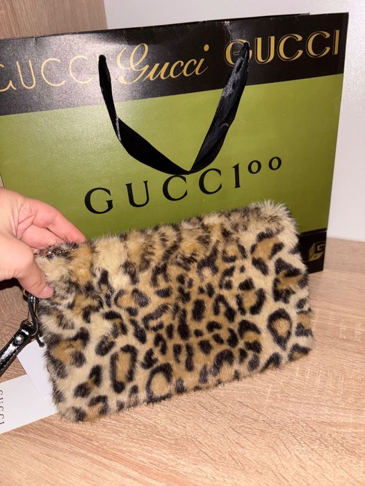 Geanta gucci x Stradivarius animal print fur nou