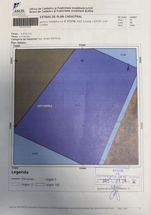 Teren intravilan Chitila 4870 mp
