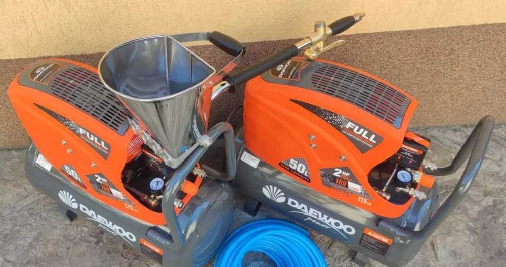 Pompa Tencuit 60mp/h Profesionala cu 2 Compresoare 100L NOUA