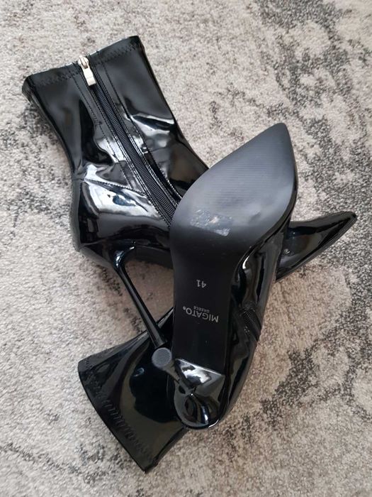 Botine din piele lacuita Migato