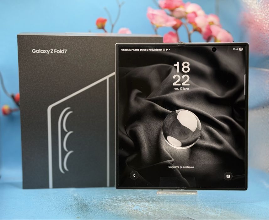 ГАРАНЦИОНЕН!!! Samsung Galaxy Z Fold7, 12GB RAM, 512GB, 5G, Silver Shadow + подарък адаптер