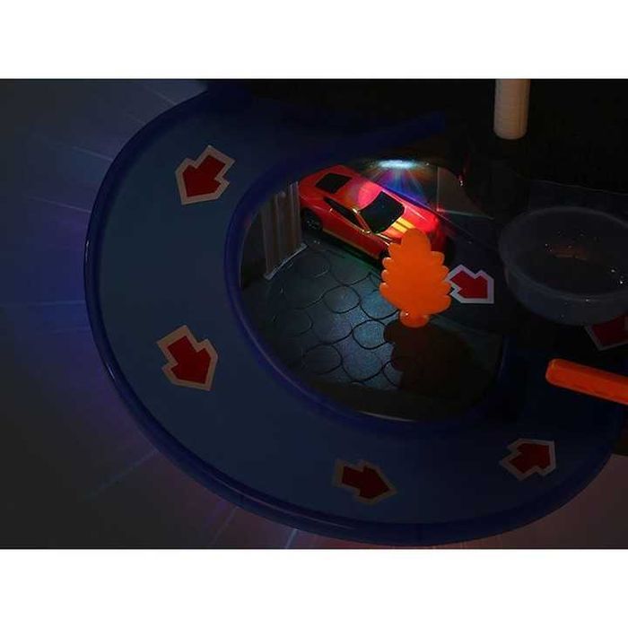 Паркинг автомивка с течаща вода и коли, с ефекти