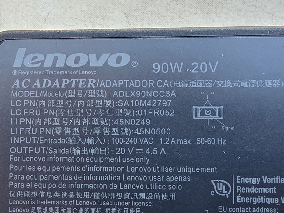 Alimentator docking station Lenovo 20V 4,5A 90W mufa USB-smart