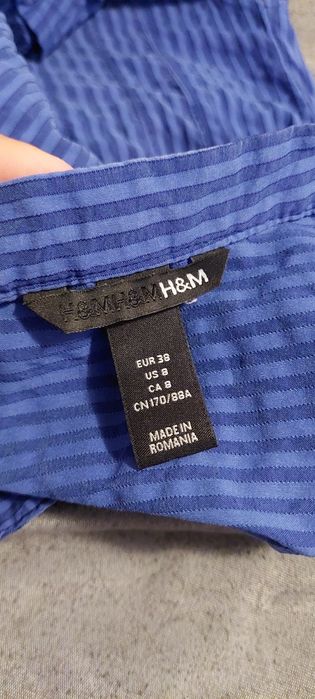 Bluză / Cămașă subțire H&M albastră cu dungi – Mărimea M