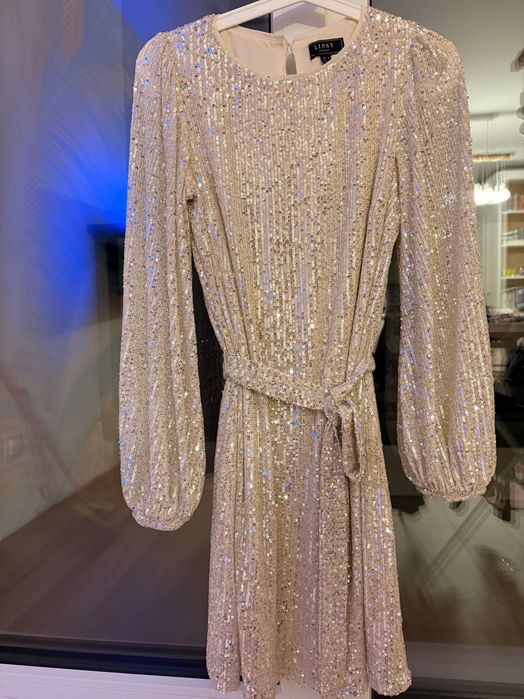 Сребриста рокля с пайети (Lipsy/Next)