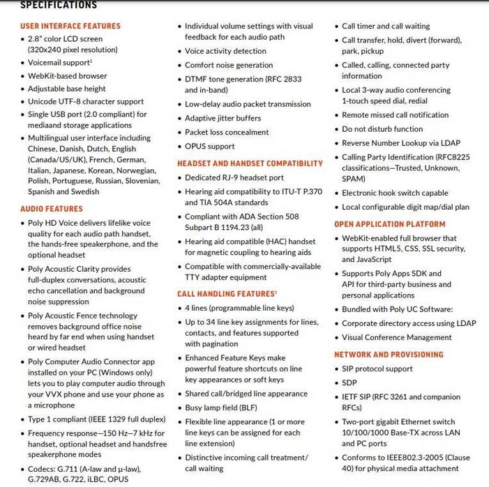 Polycom VVX201 + VVX250 + CCX400 Business Skype IP Phone sigilat!