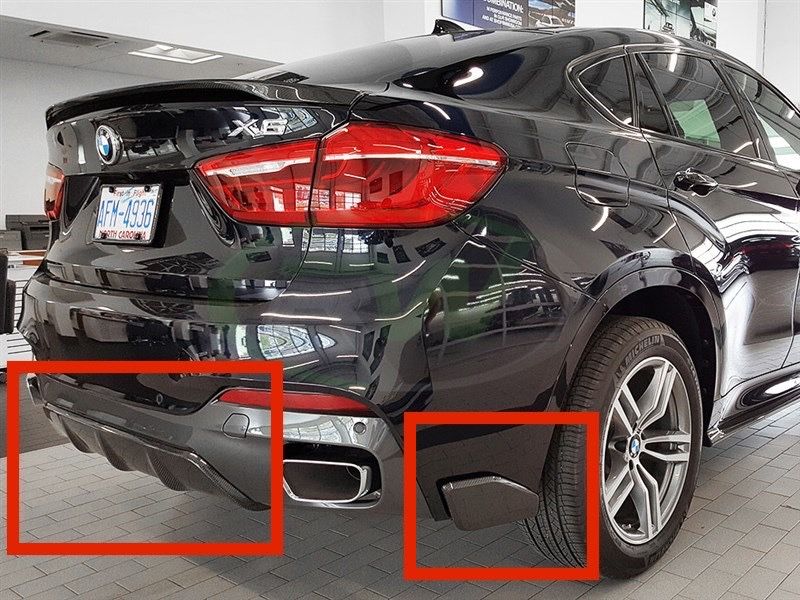 Ornament Bara spate Difuzor BMW x6 F16 X5 F15 M pachet Negru lucios