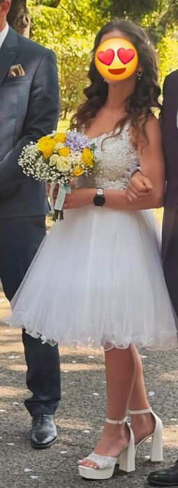 Rochie albă pentru cununie civilă