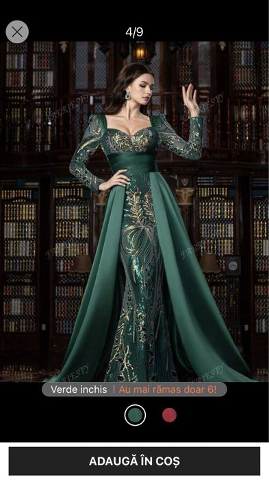 Rochie eleganta verde deosebita