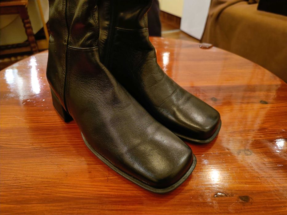 Vand cizme negre dama, din piele naturala