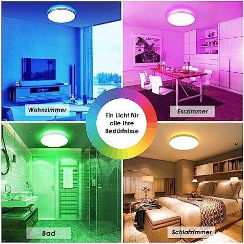 LED плафон 24W RGB с дистанционно димируем 3000–6500K