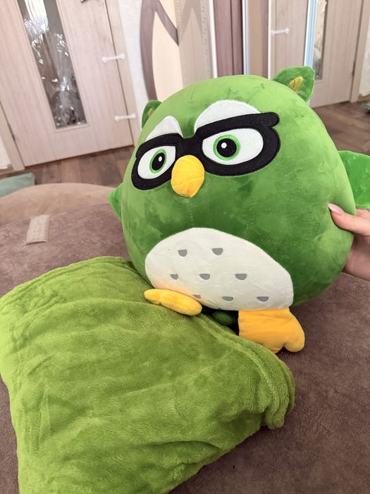 Мягкая игрушка сова с пледом