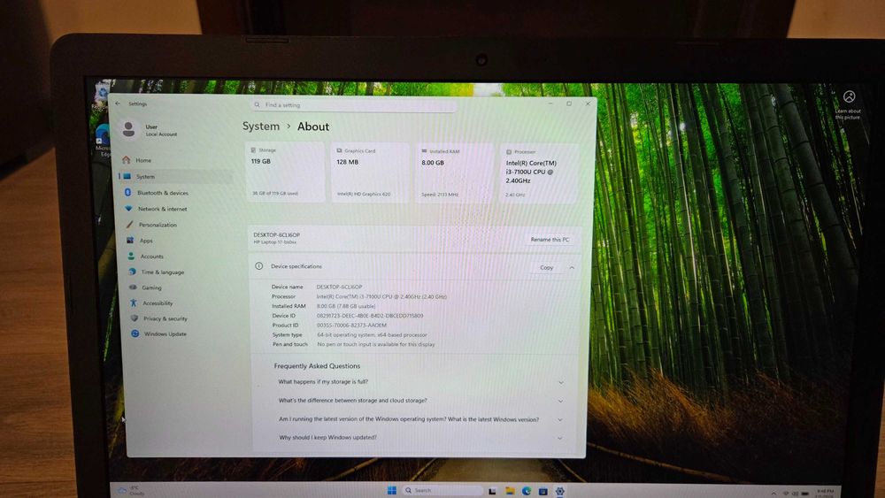 Vand Laptop HP 17 " model 17bs504ng