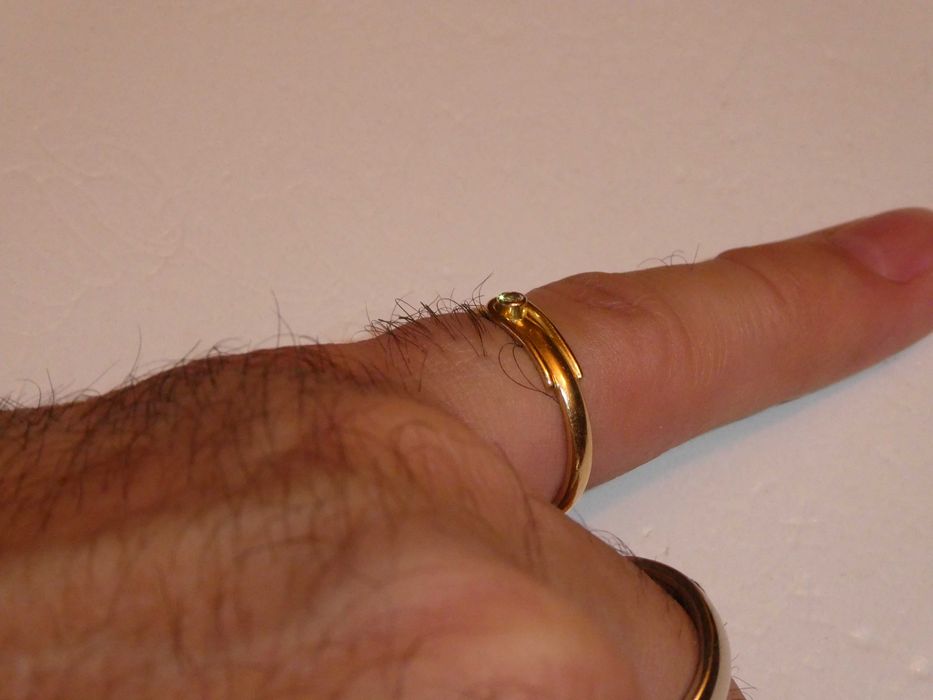 INEL AUR 18K + 1 Diamant = 0.05ct. - De logodna - Vintage - 3.4g. !