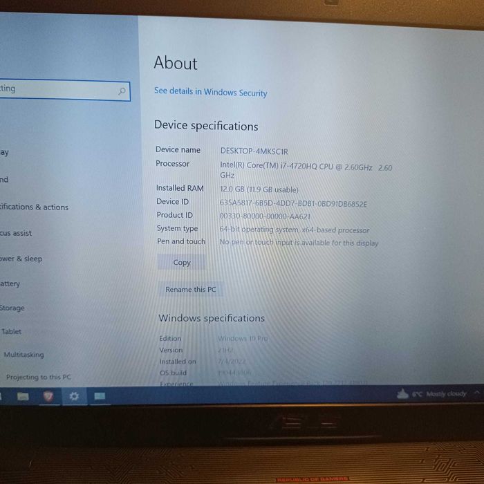 Vand laptop gaming ASUS 552J ROG i7 + NVIDIA 950M 12GB