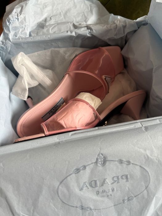 Sandale Prada mules leather plexiglass Alabastro