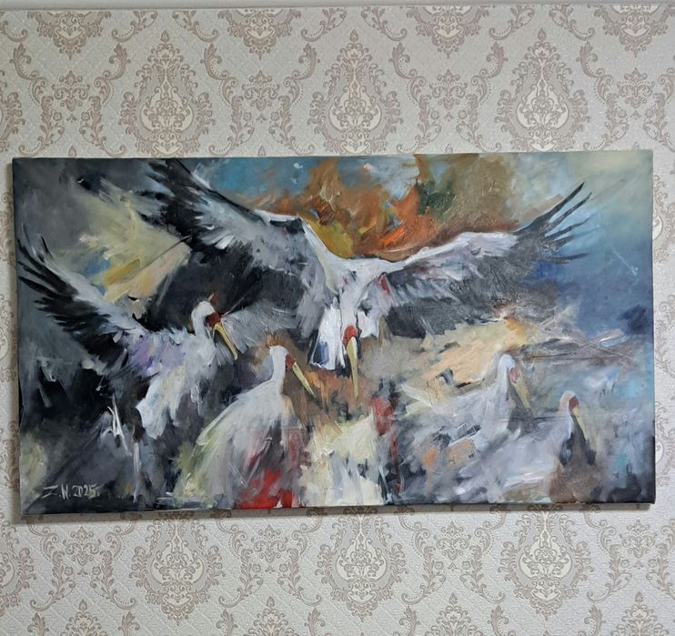 Картина маслом "стая"