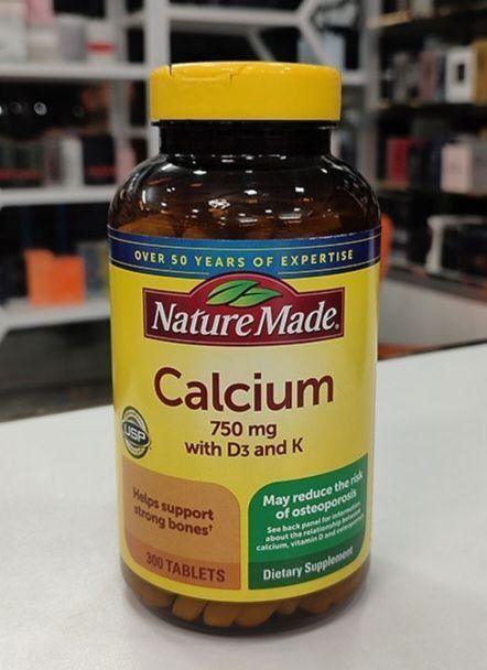 Nature Made Calcium 750mg с витамином D3 и K  300 таблеток