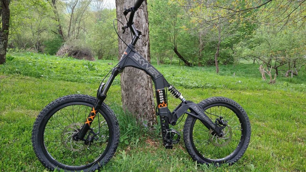 Trotineta montana Skyver Cross pliabil pt downhill, cu rucsac Orthovox