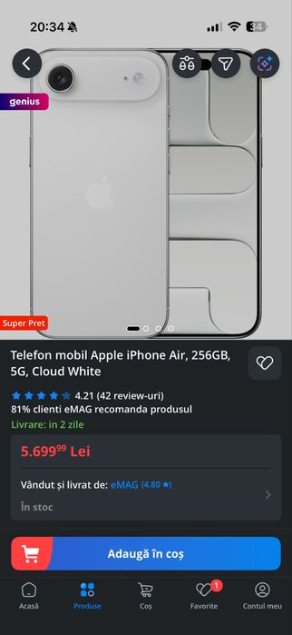 Iphone 17 AIR / Schimb cu PRO MAX