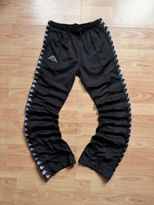 Pantaloni popper pants joggers trousers tearaway retro Kappa omini logo wide leg logo tape size XS