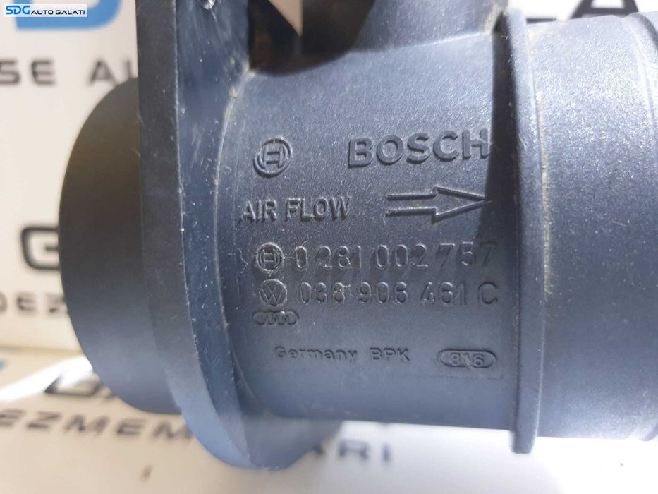 Debitmetru Aer Audi A4 B6 1.9 TDI AVB 2001 - 2005 Cod 0281002757 038906461C 0280217121 06A906461  (cod compatibil 0986280202)[B3498]