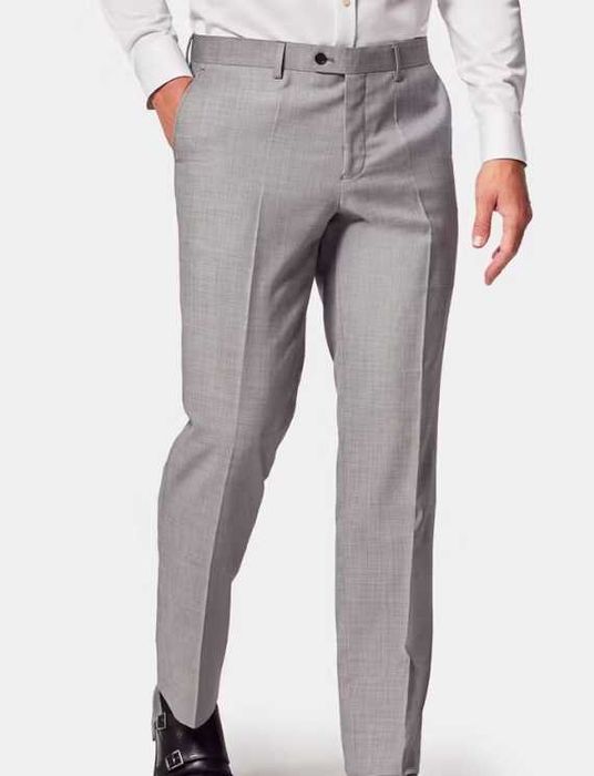 Costum slim 48 M doua piese Atelier Torino lana respirabila moale gri