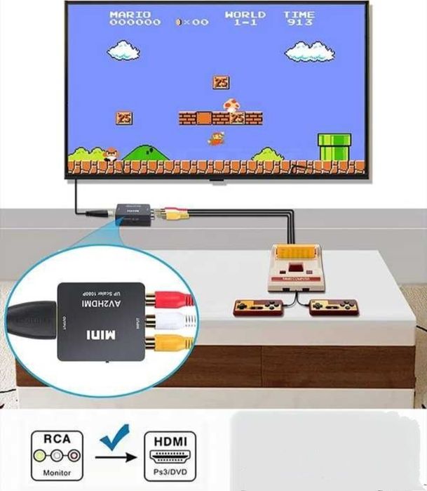 Переходник Кабель HDMI на"тюльпан"AV 3 RCA(Audio-Video AV Cable)