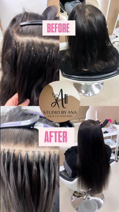 Aplic extensii din par natural , nanoring, banda , microring etc